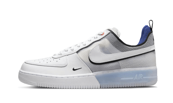 Nike Sko Air Force 1 Low React Split Hvid Photo Blå